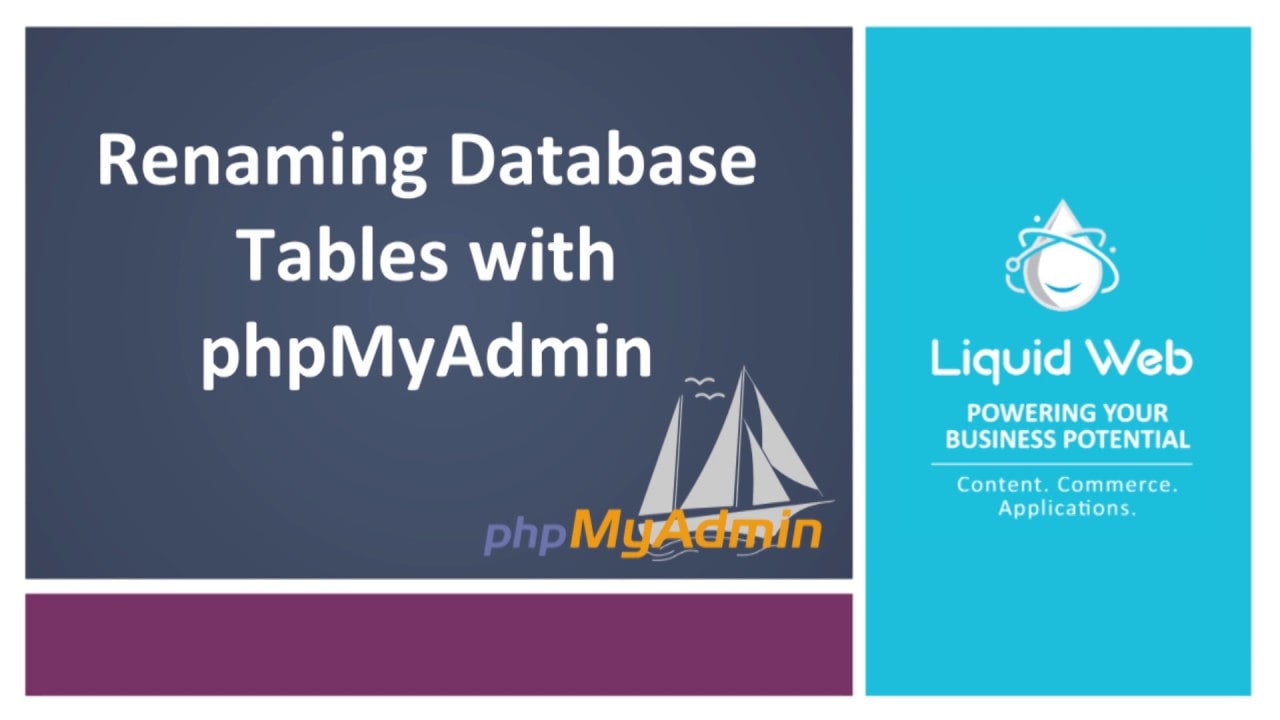 Renaming Database Tables with PhpMyAdmin