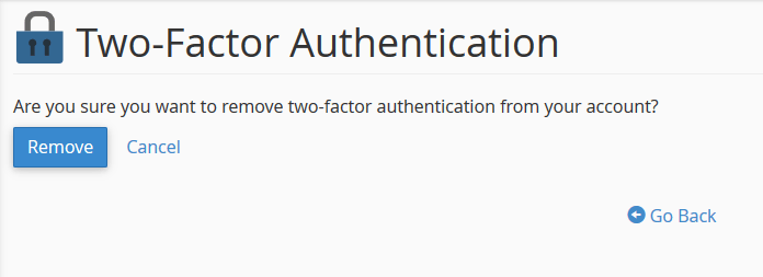 cPanel Disable 2FA 1