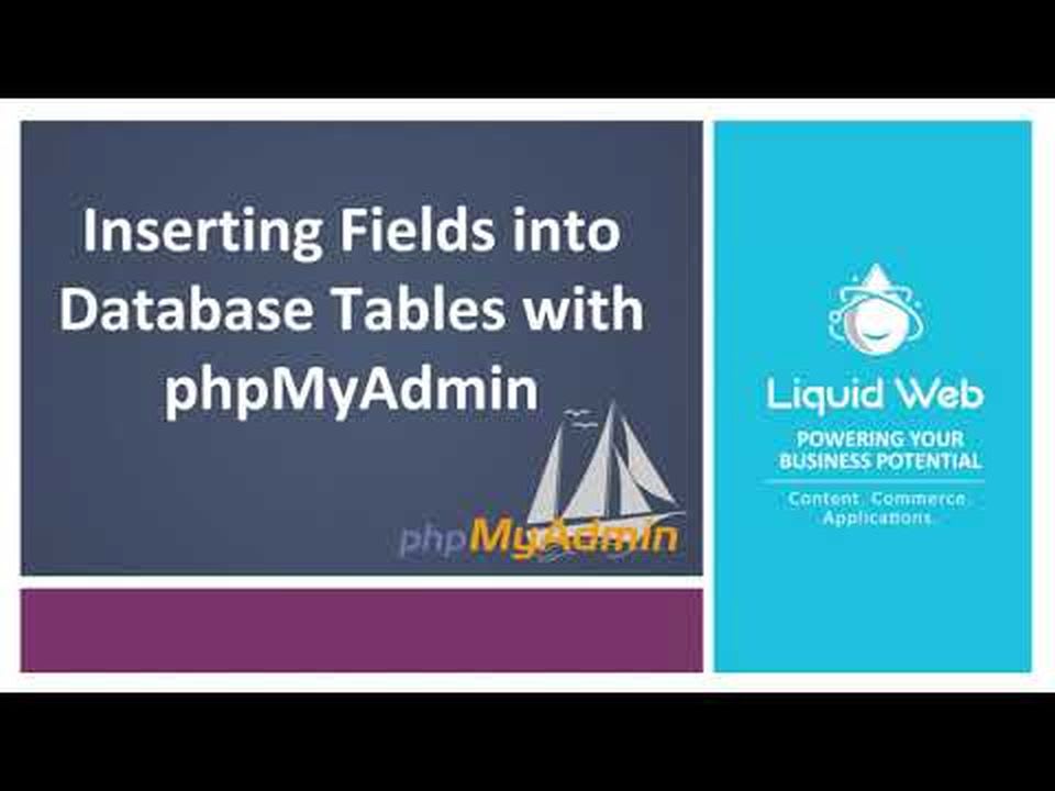 Inserting Fields into Database Tables with PhpMyAdmin