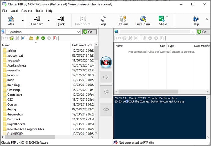 filezilla ftp client windows xp