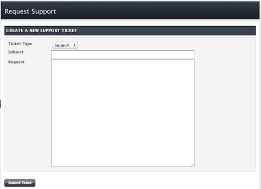 Create a New Support Ticket