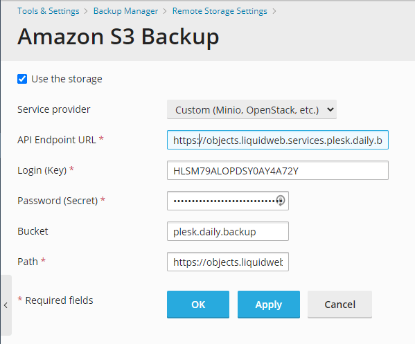 Custom S3 Backup
