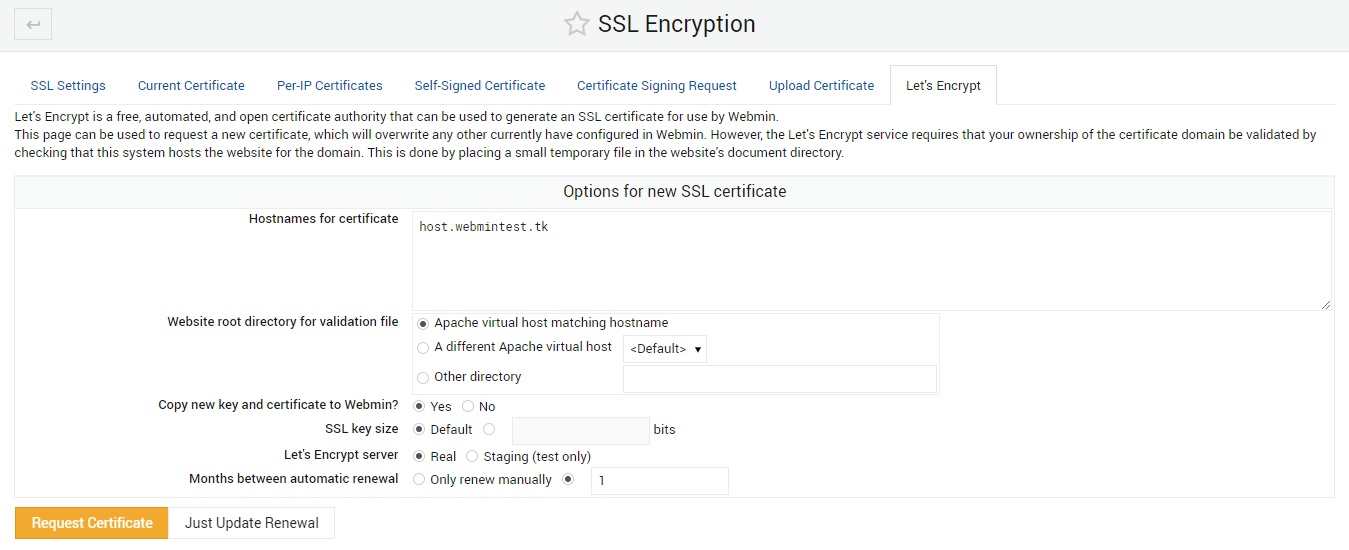 SSL-lets-encrypt-request-certificate