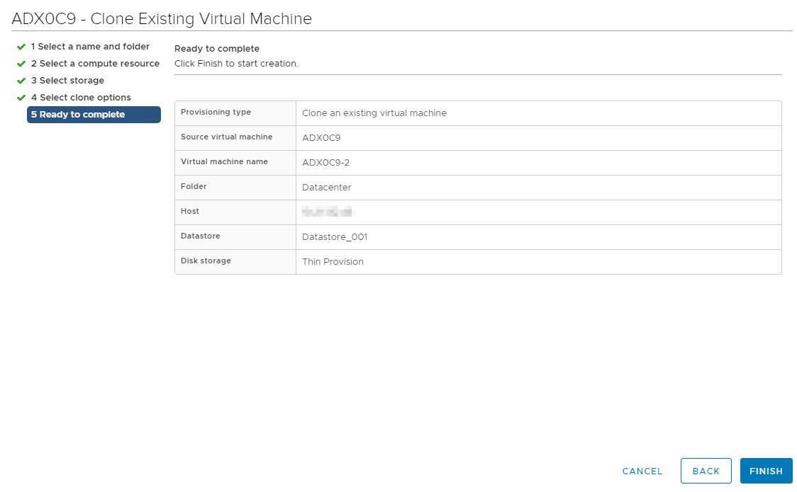 vsphere no clone option