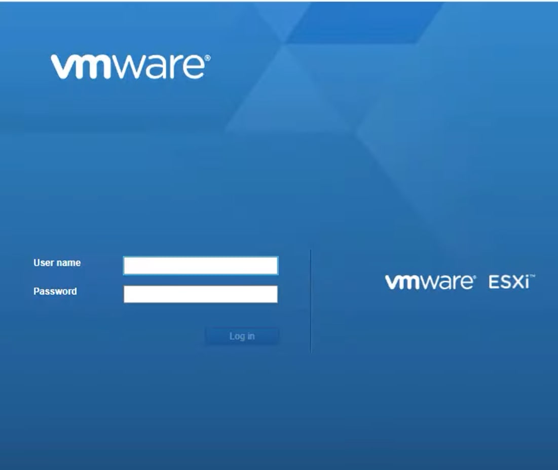 How to Manage VMware VLAN Configurations. The login screen seen when setting up a VMware VLAN network.