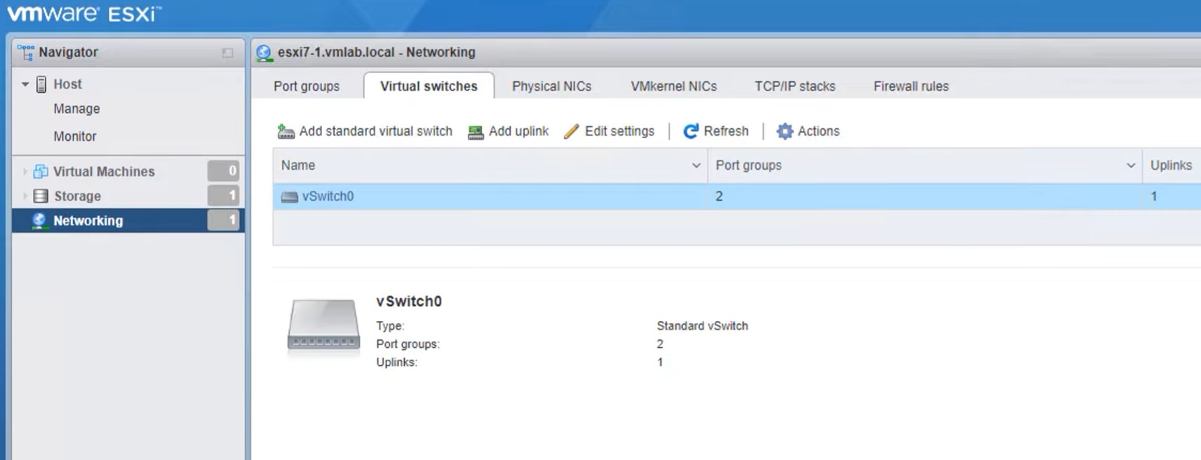 How to Manage VMware VLAN Configurations. Click the Virtual switches tab.