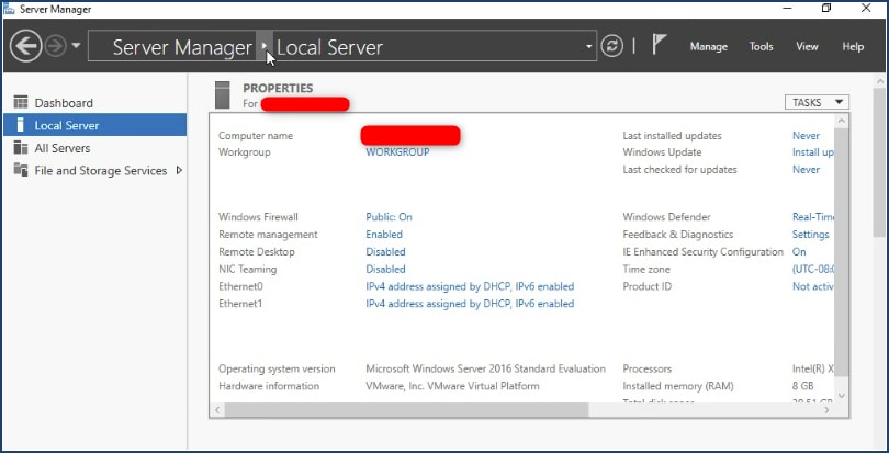 How to Manage VMware VLAN Configurations. From Server Manager (the management console in the Windows Server OS), click Local Server on the left-hand sidebar. Next, click the IPv4 address assigned by DHCP, IPv6 enabled text next to Ethernet1.