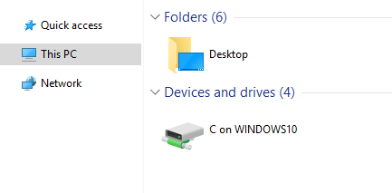 Remote Desktop file transfer — double-click C on WINDOWS10.