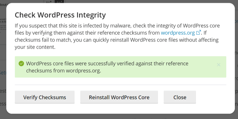 Do not change WordPress core files - this scanner detects issues