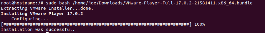 Run the installation file by opening the terminal and using the following command. Make sure to replace the $username and other directories with the correct path to your downloads directory.