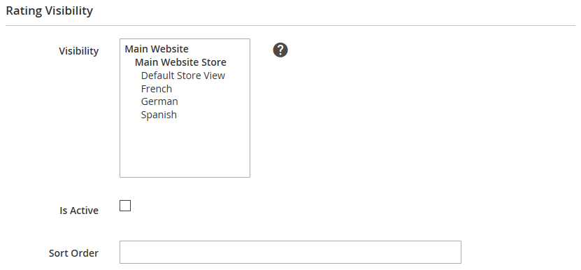 Review the control options for product rating visibility.