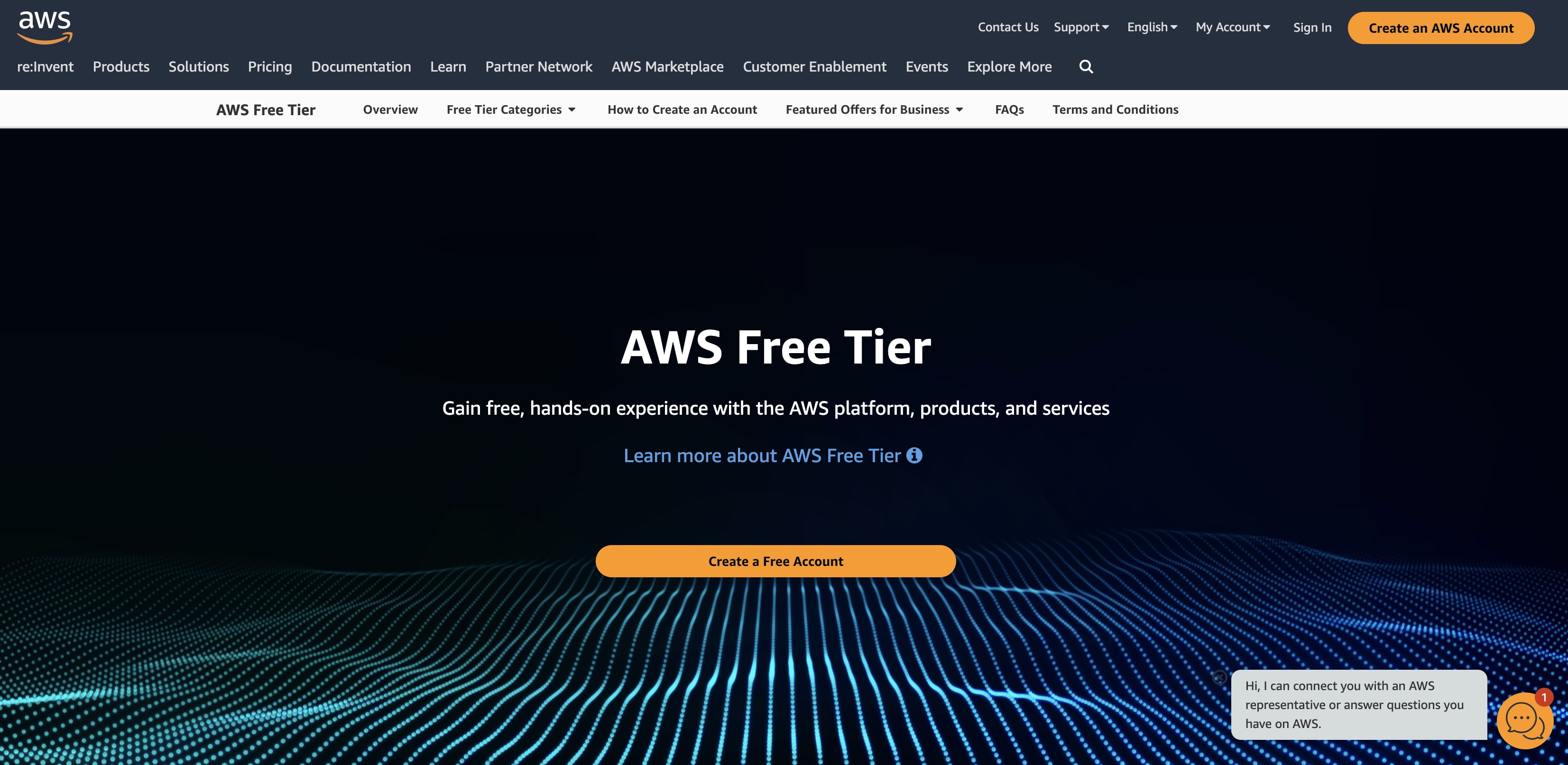 screenshot of AWS