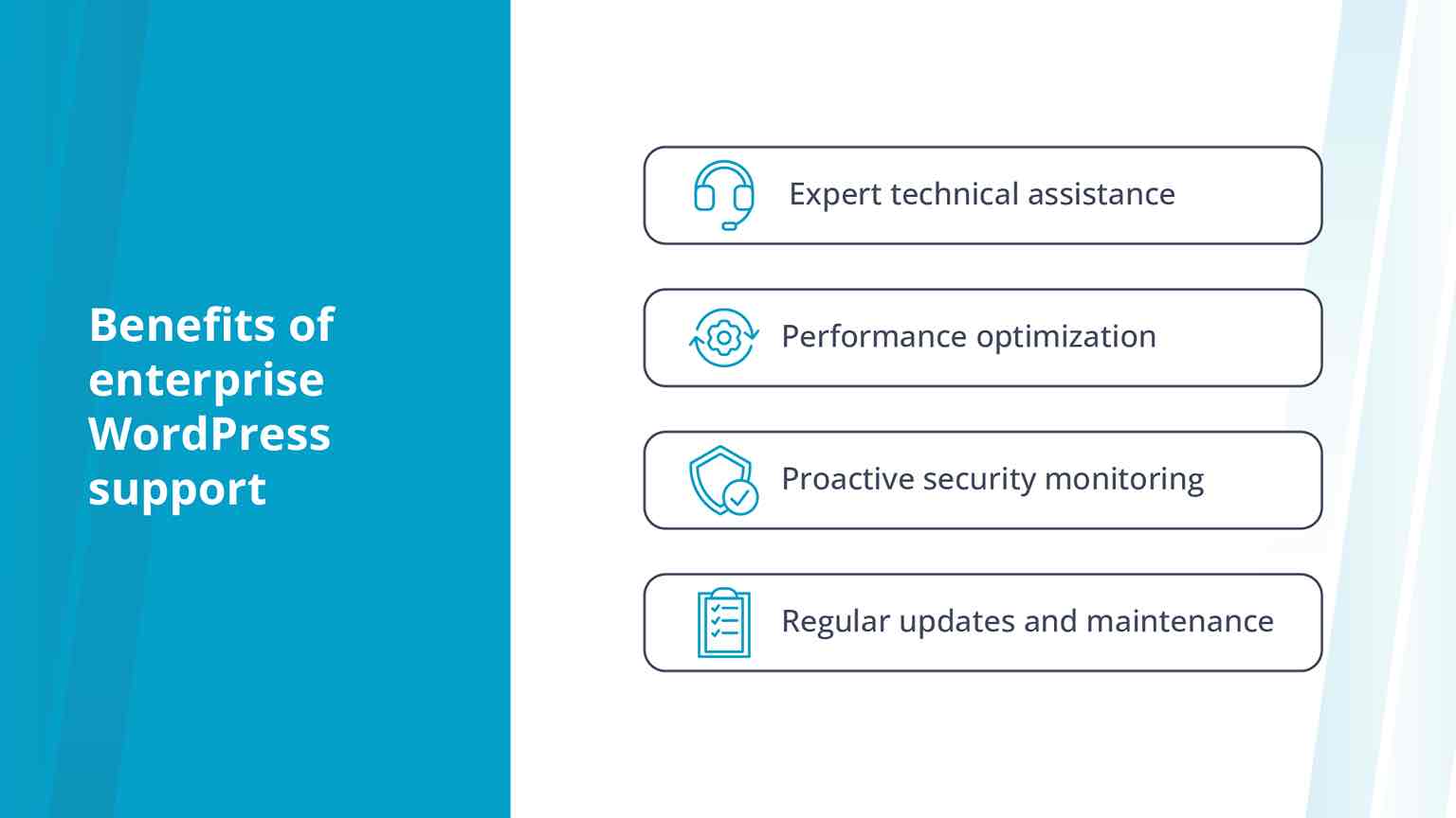 Benefits of enterprise WordPress support.