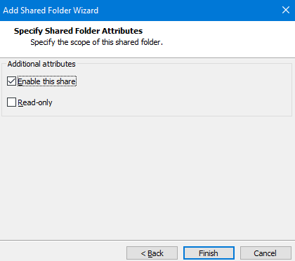 Add shared folder attributes for VMware host machines.