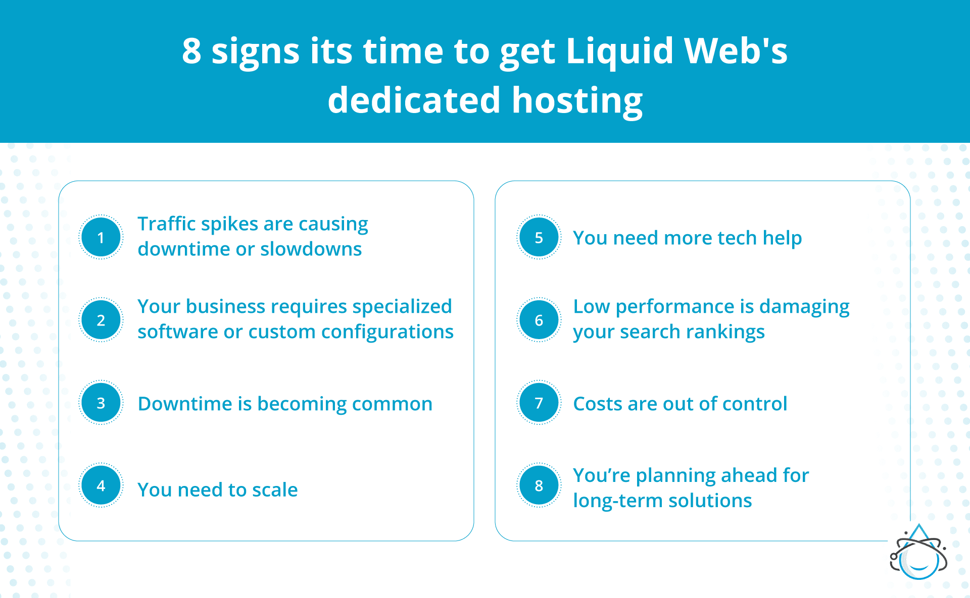 The eight signs it’s time to get Liquid Web’s dedicated hosting.