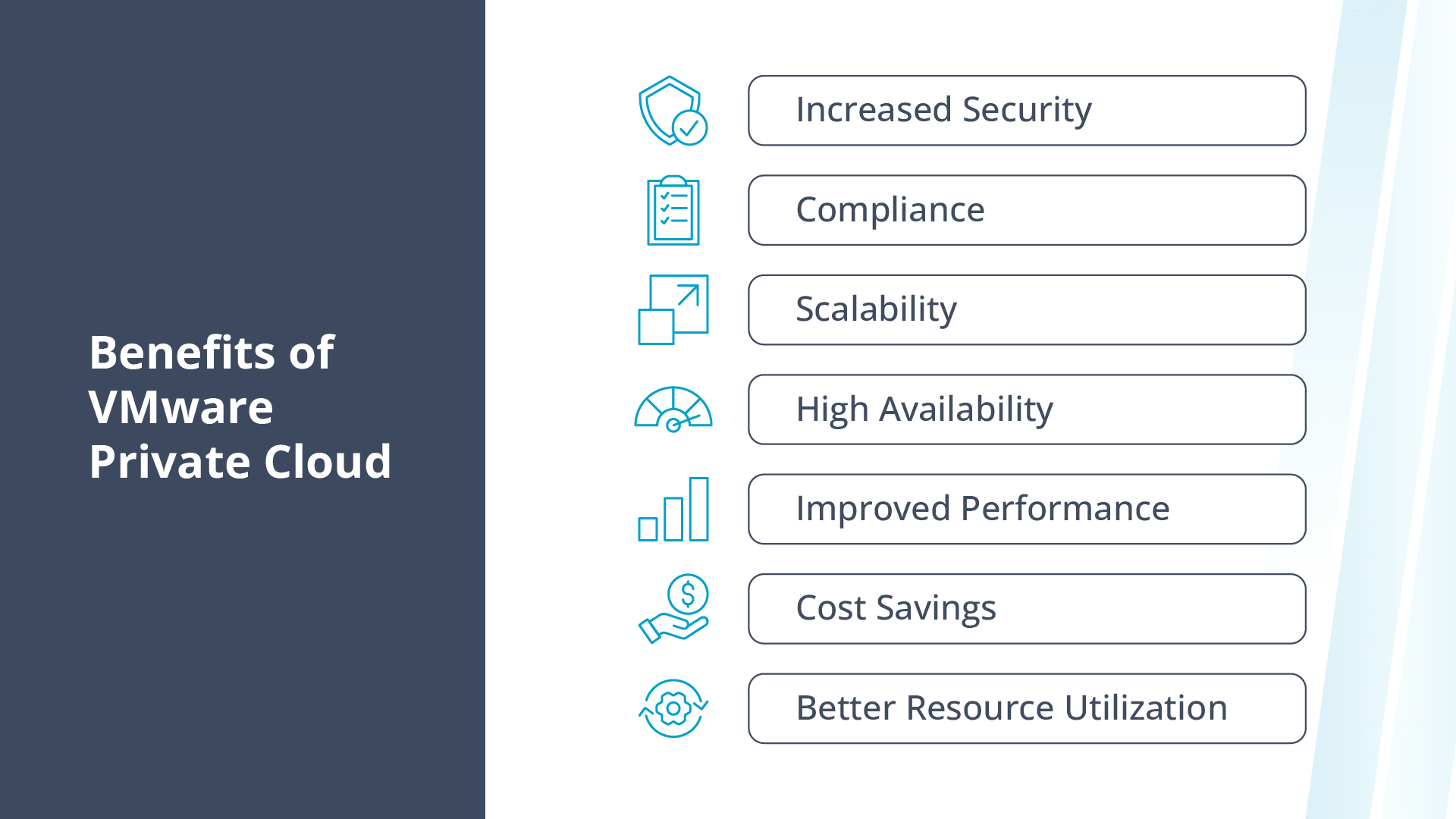 Mware private cloud offers many benefits to companies regardless of size or hosting requirements.