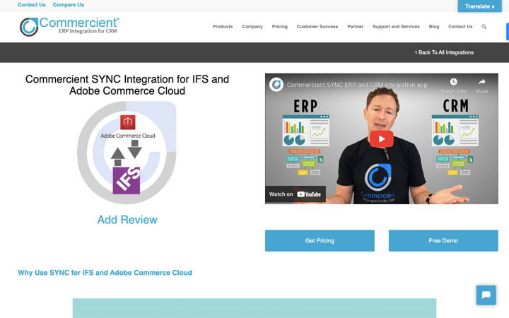 Commercient’s IFS Magento ERP integration is the best cloud-based Magento ERP connector with a user-friendly design.