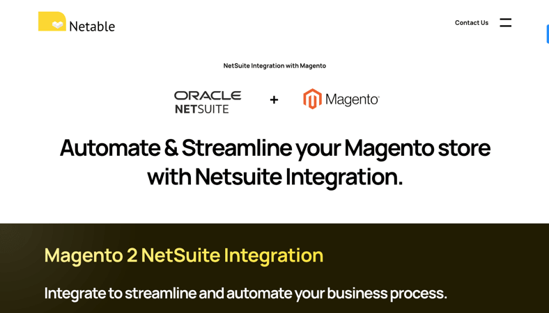 Netable’s Magento 2 NetSuite Integration is the best Magento ERP tool for data accuracy and customization.