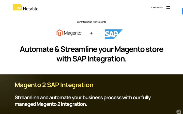 Netable’s Magento 2 SAP Integration is the best Magento ERP extension for B2B and B2C enterprises.