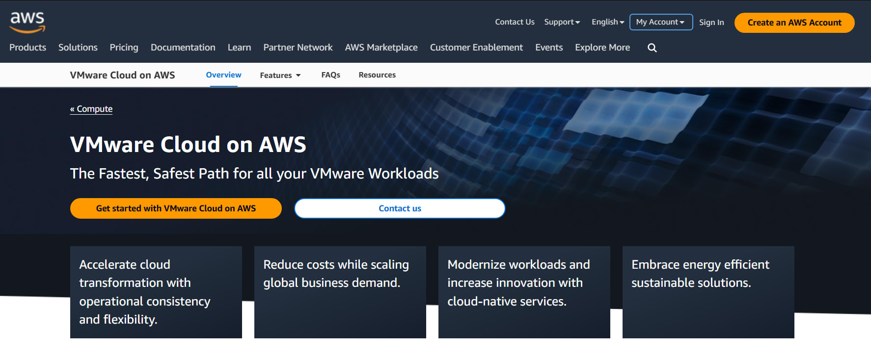 VMware Cloud on AWS.