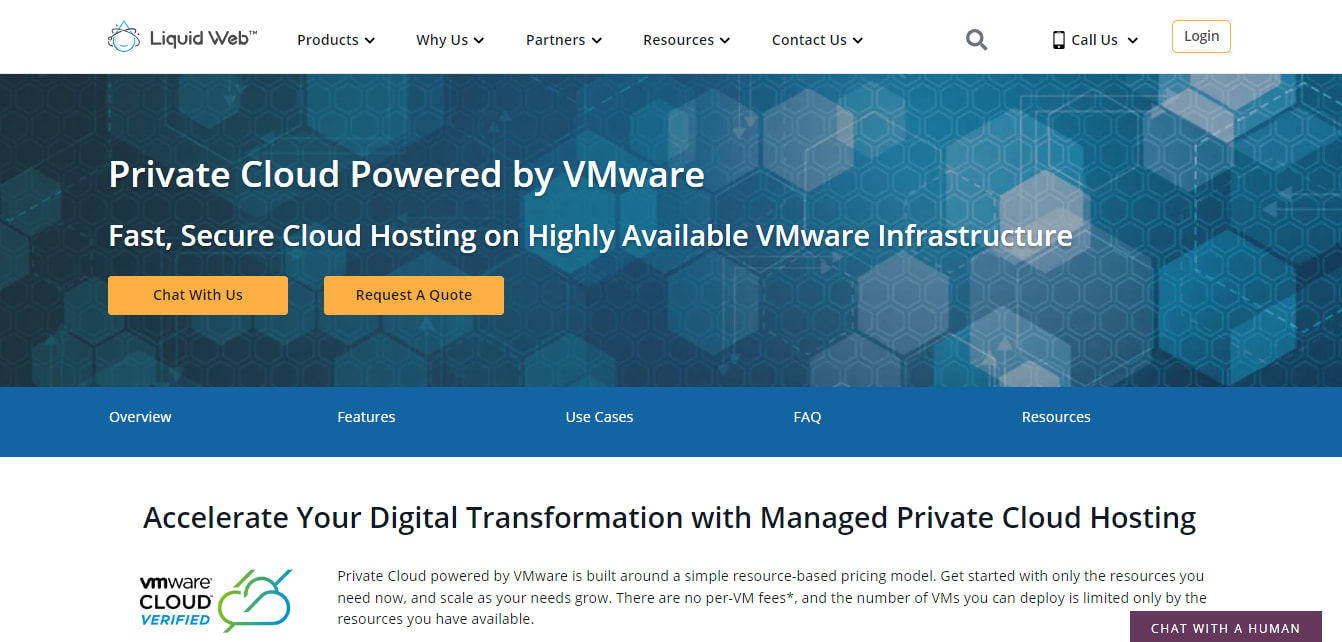 Fast and secure private cloud hosting powered by VMware.