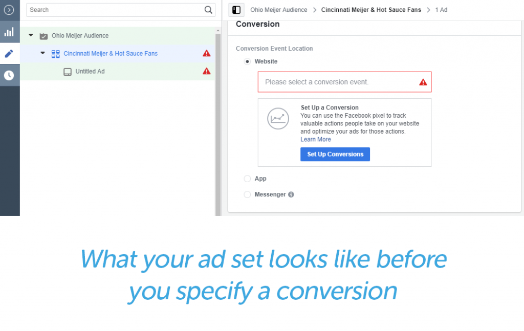 specified conversion event