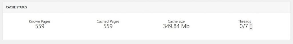 Page cache status at WP Mastery