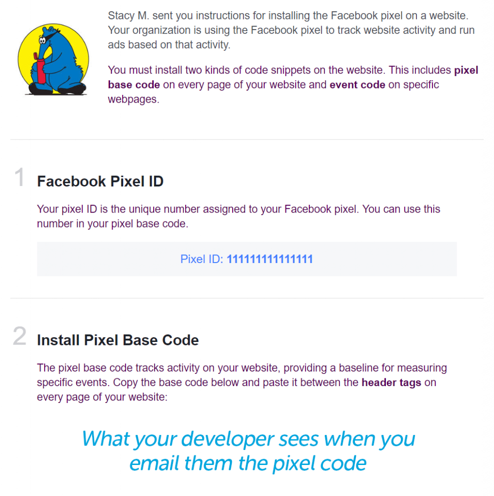 what the developer sees when you email the code