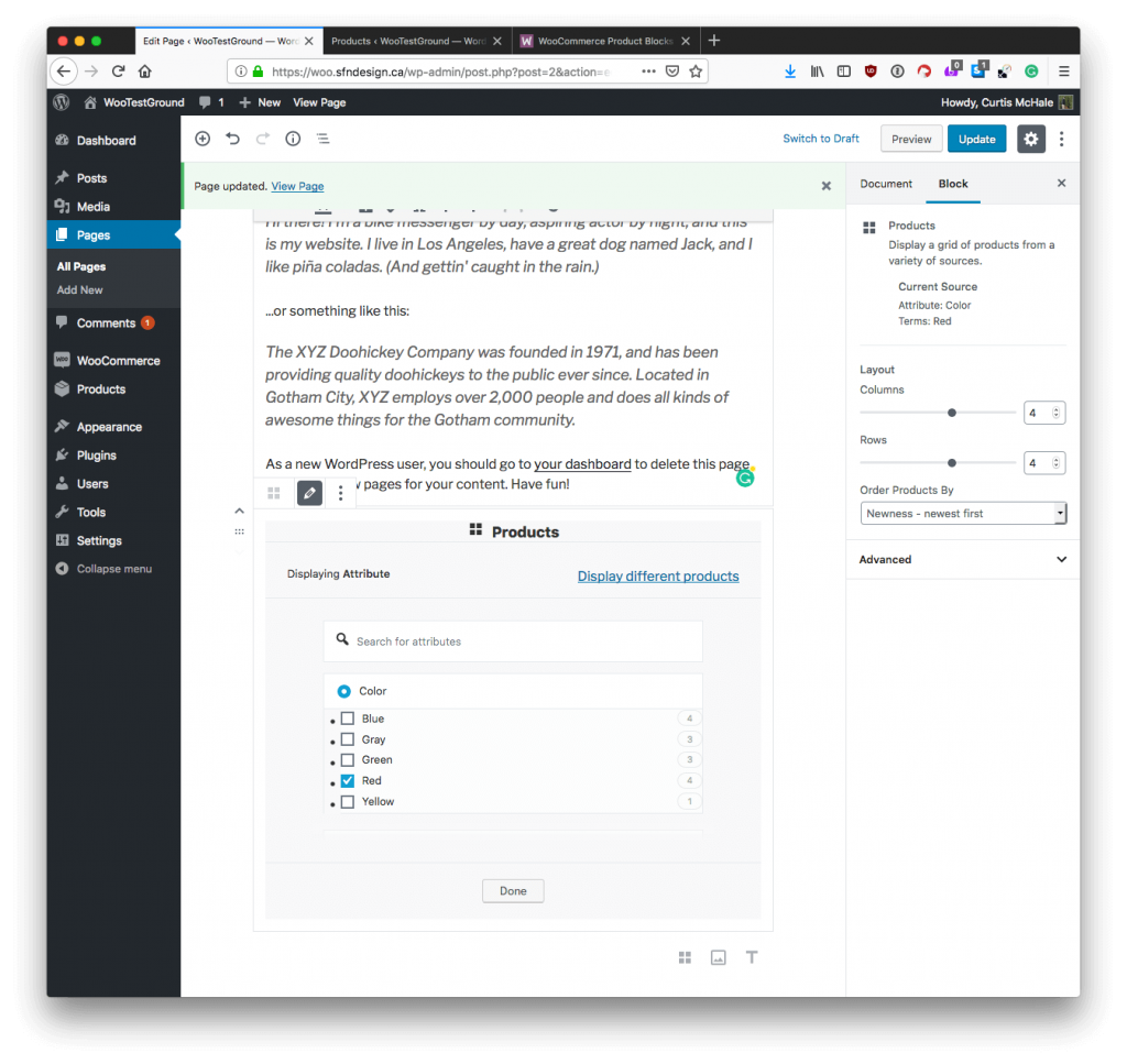 show products by a specific product attribute