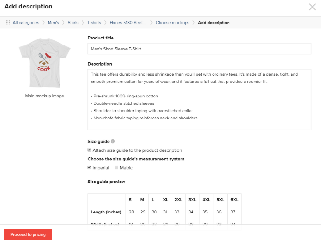 add product descriptions