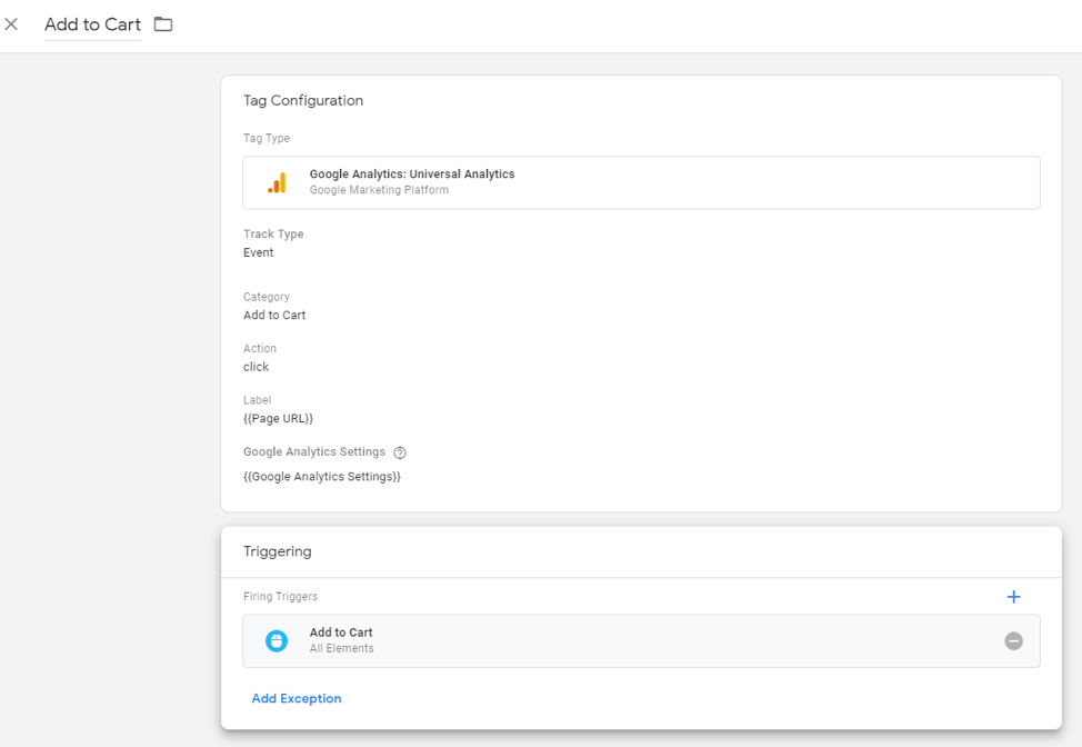 configure the event tracker to start tracking