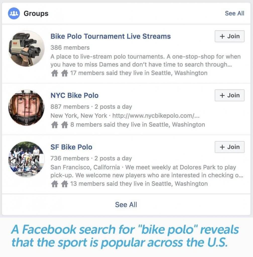 facebook group search for interest in niche