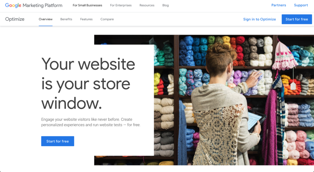 Google Optimize website