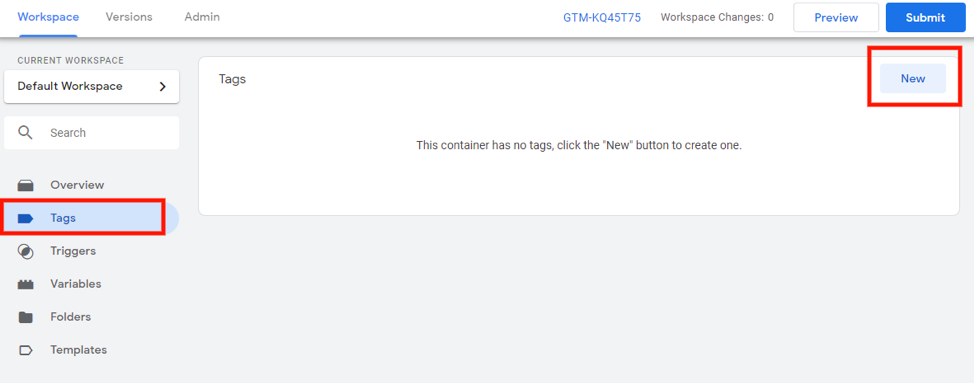 how to create new tag manager tags