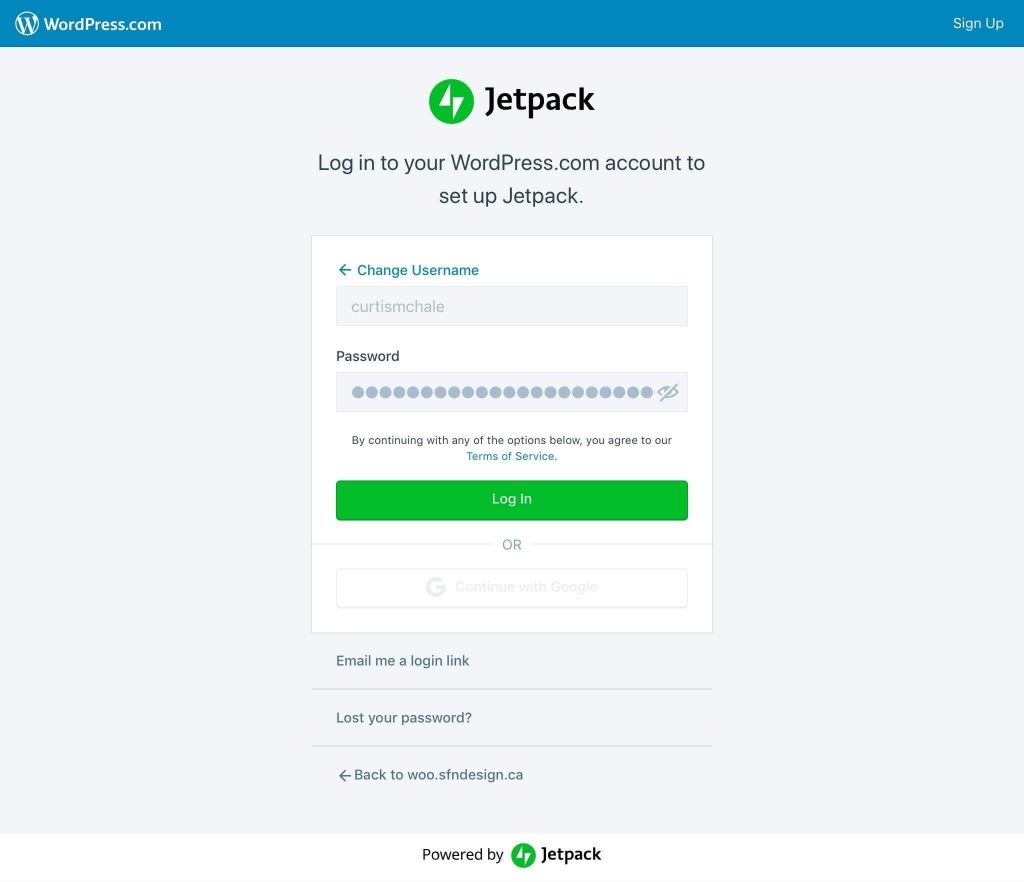 jetpack login screen