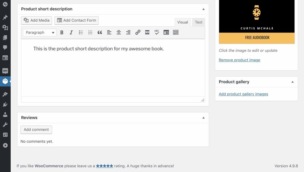 set woocommerce product image