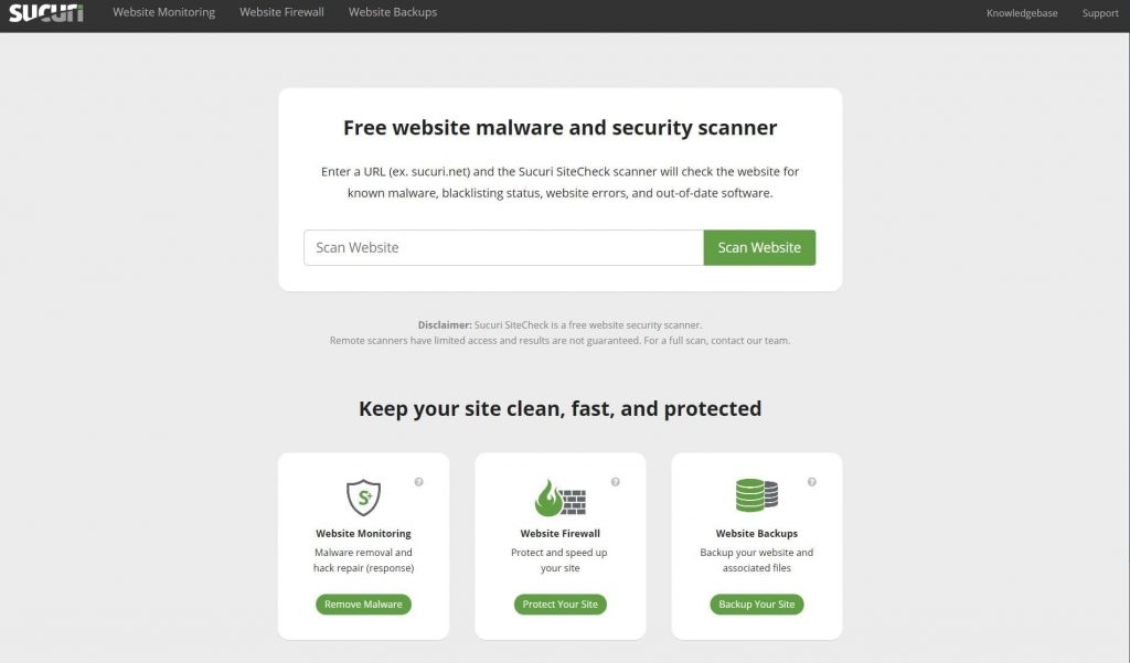 sucuris sitecheck is a great malware scanner