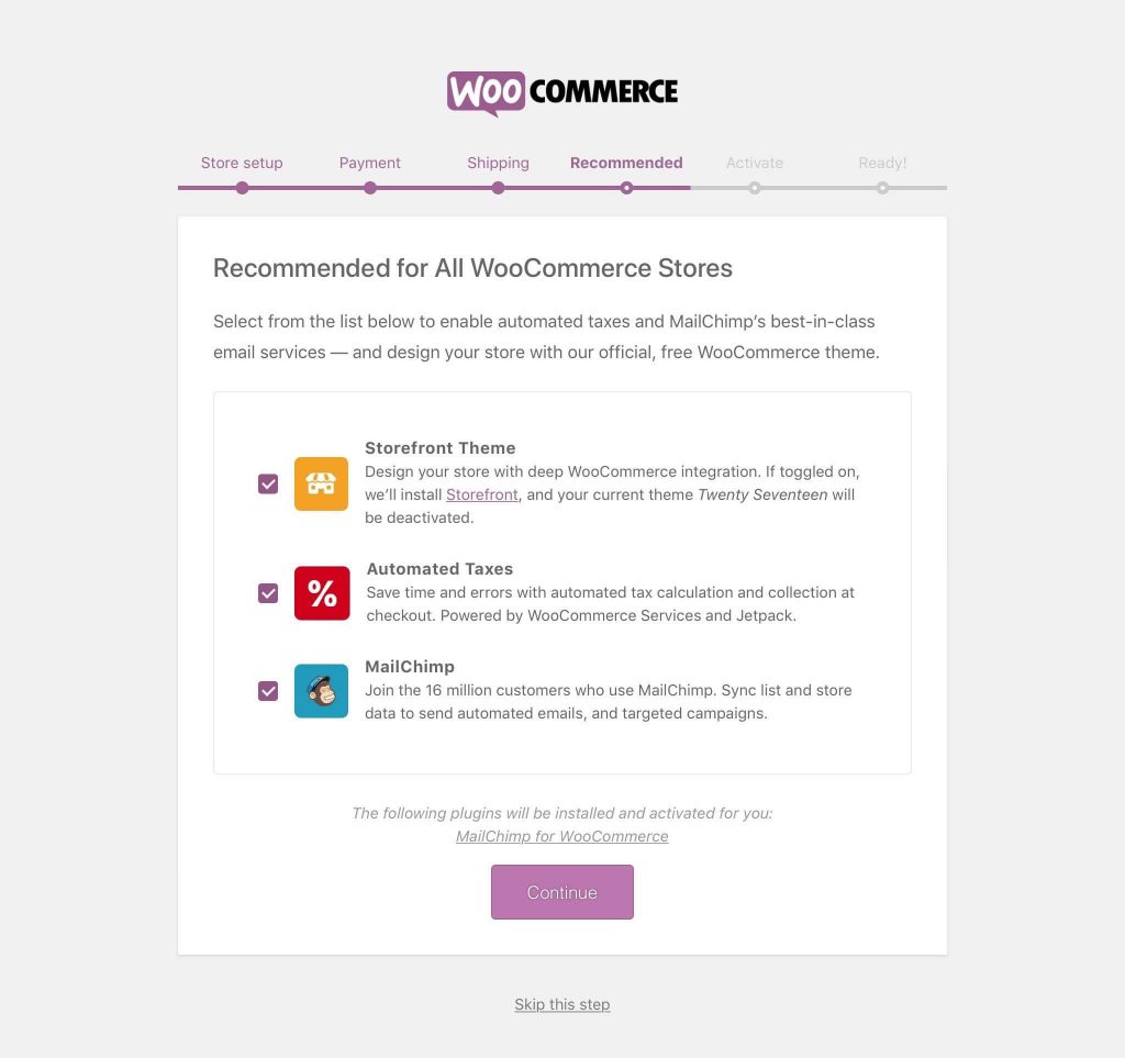 woocommerce recommended