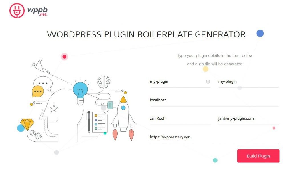 Plugin build. Бойлерплейт. Генератор идей компании. Генератор рецептов. Boilerplate.