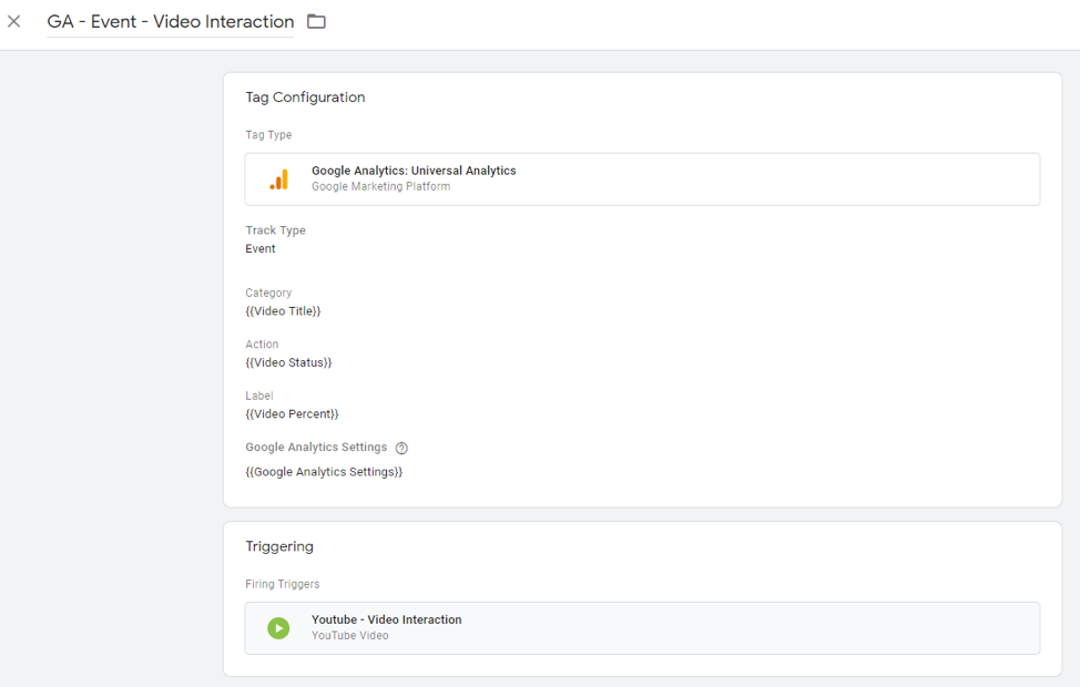 your final tag configuration layout