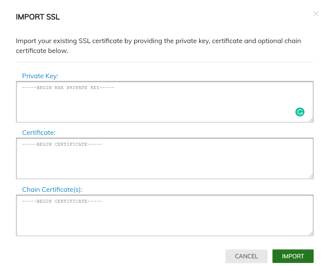 How to import SSL certificates in your Client Portal | Nexcess