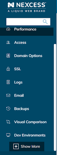 basic options shown on the panel