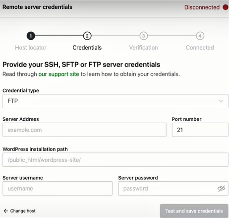 Remote Server Credentials