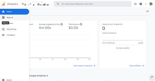 Google Analytics 4 Home