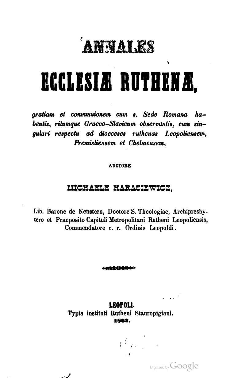Annales Ecclesiæ Ruthenæ
