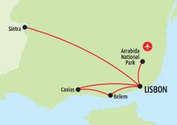 Map of the Lisbon – Tiles, Gardens and Landscapes tour