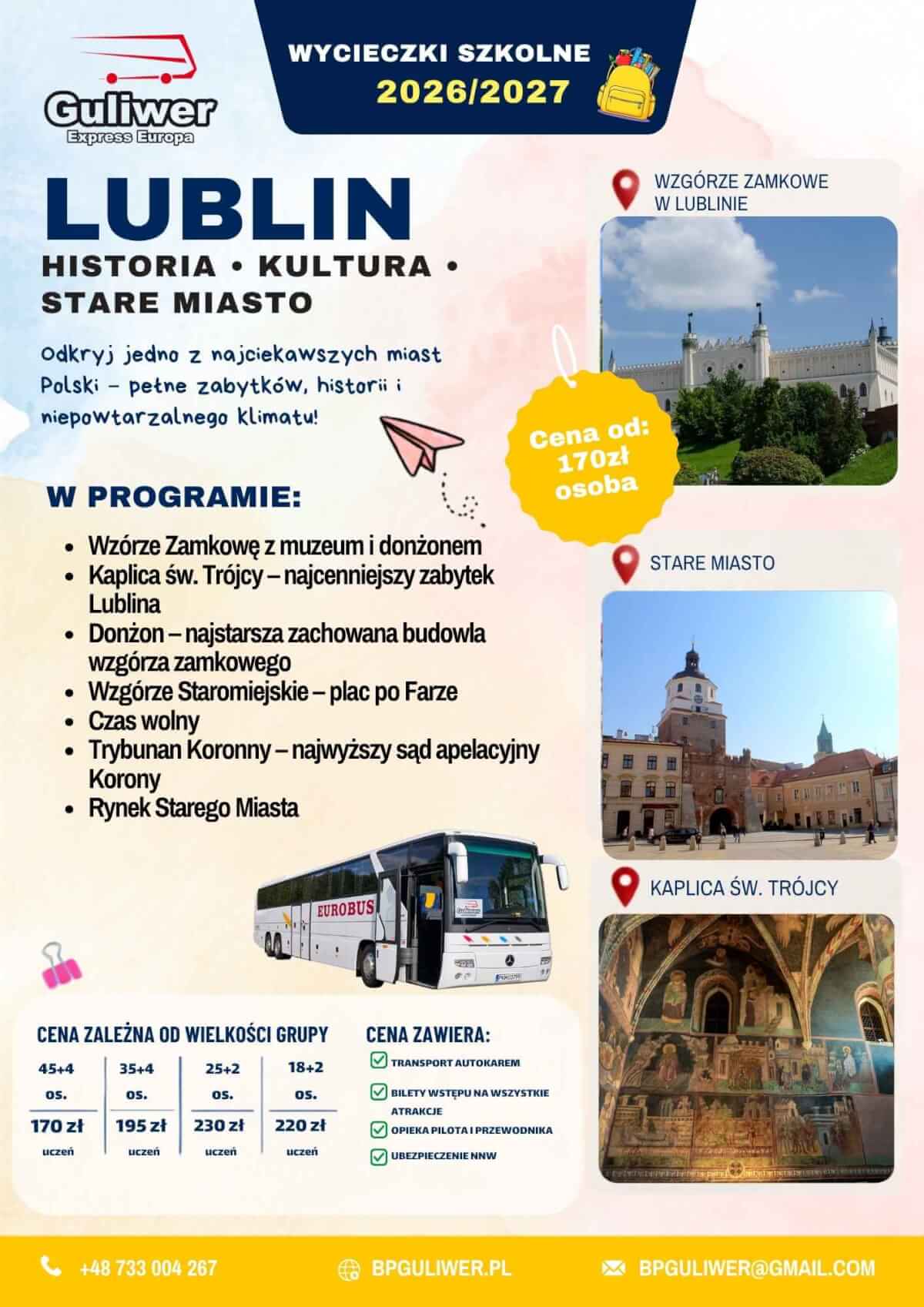 Wycieczka szkolna do Lublina w roku 2026/2027