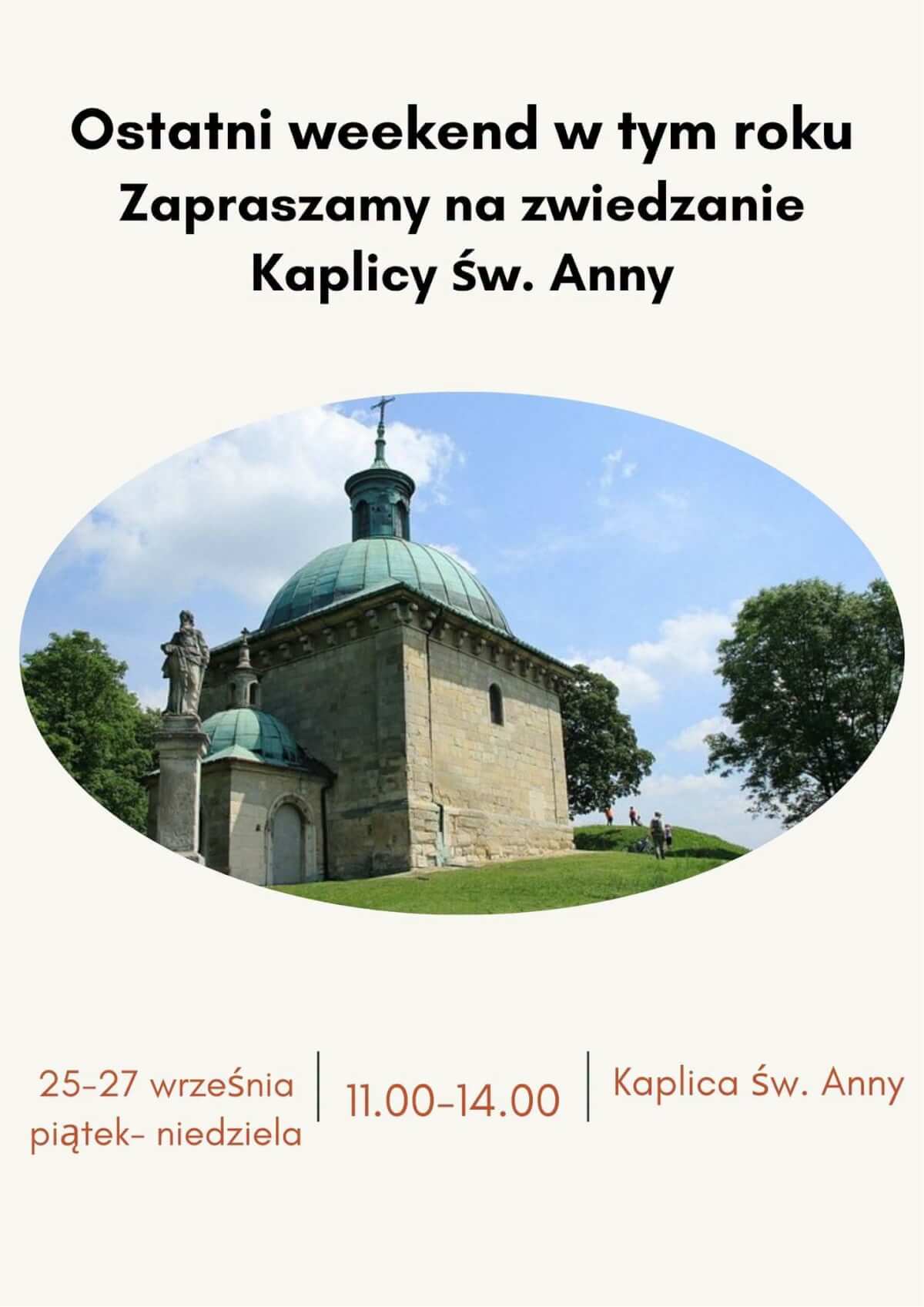 Ostatni weekend na zwiedzanie Kaplicy św. Anny Ostatni weekend na zwiedzanie Kaplicy św. Anny