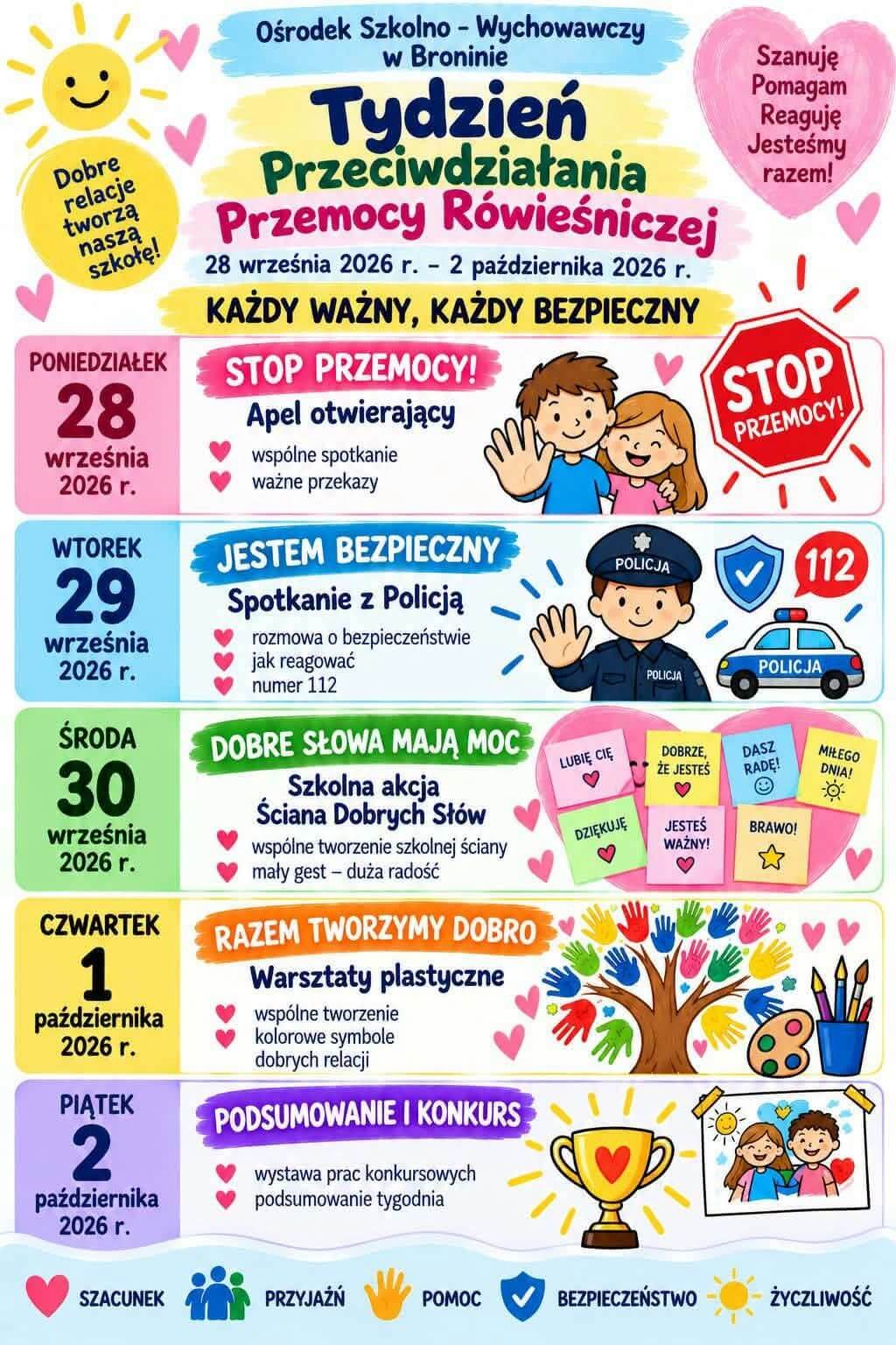 Dziś rusza Tydzień Przeciwdziałania Przemocy Rówieśniczej w Broninie Dziś rusza Tydzień Przeciwdziałania Przemocy Rówieśniczej w Broninie