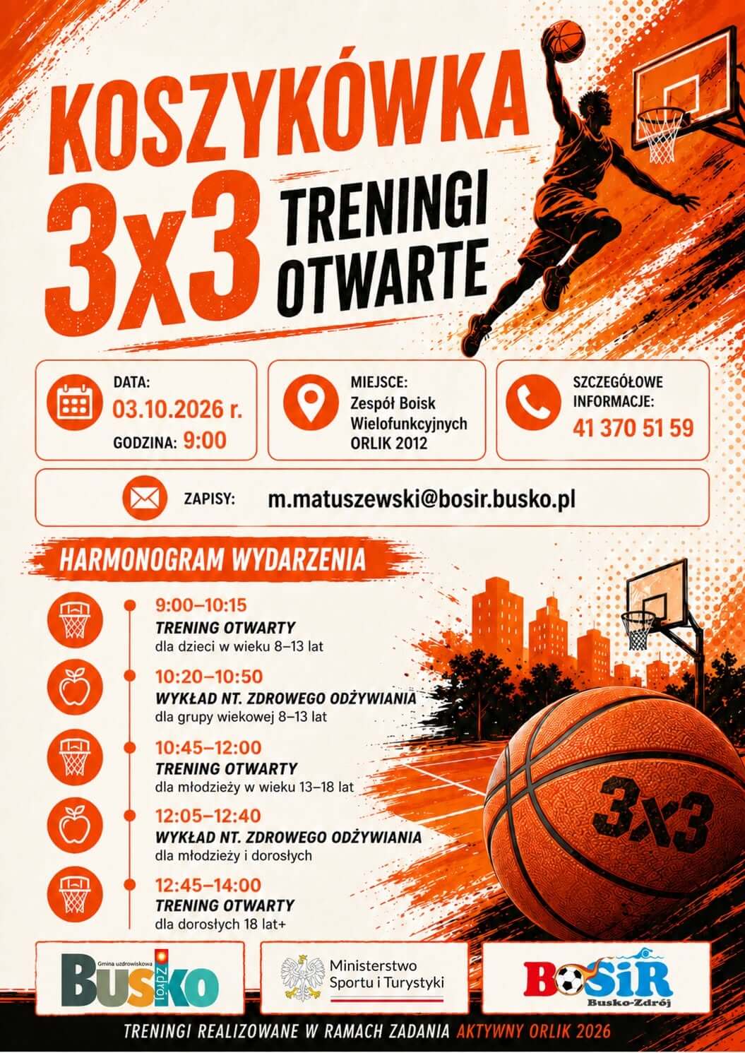 Koszykówka 3x3 – treningi otwarte Koszykówka 3x3 – treningi otwarte